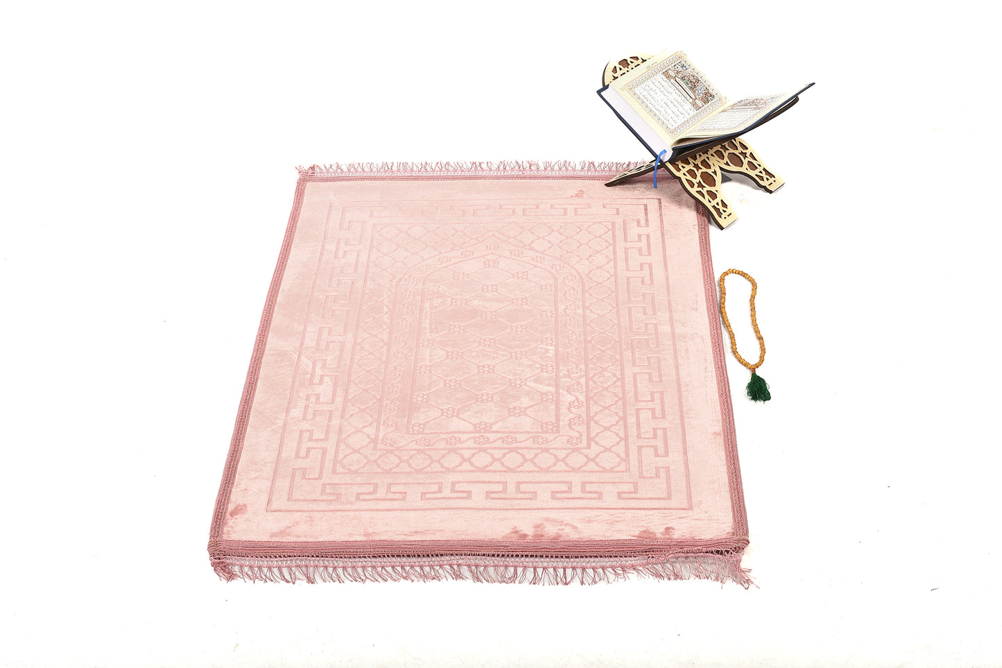 Luxury Velvet Padded Prayer Mat – Light Pink(musallahs)