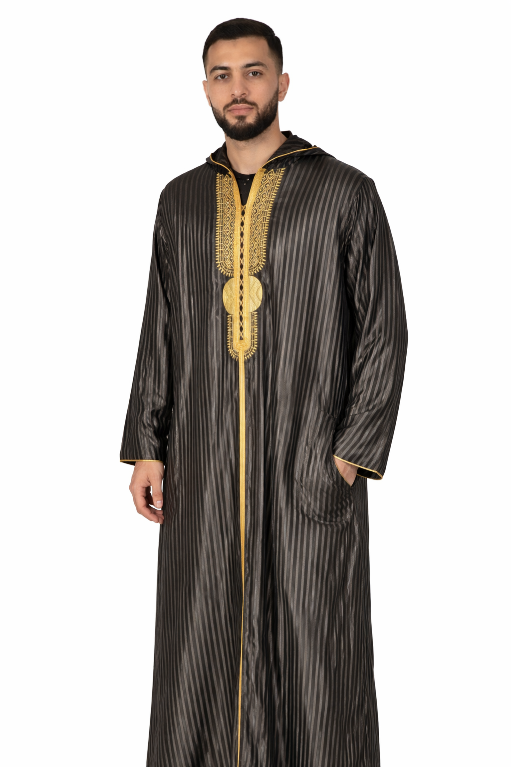 Tap Shoe Hooded Moroccan Thobe with Detailing