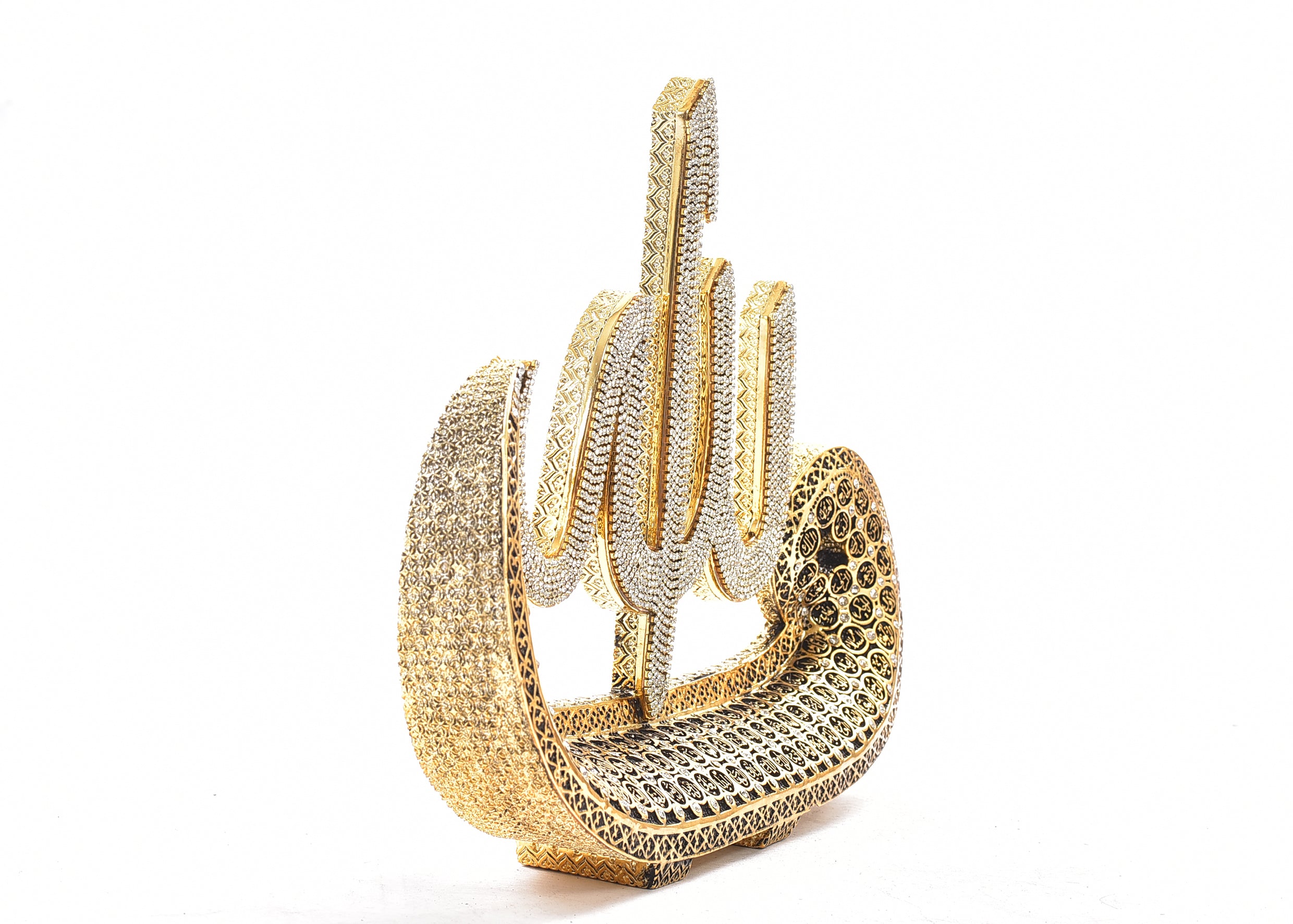 Luxury Gold Allah Boat Ornament with The 99 Names of Allah