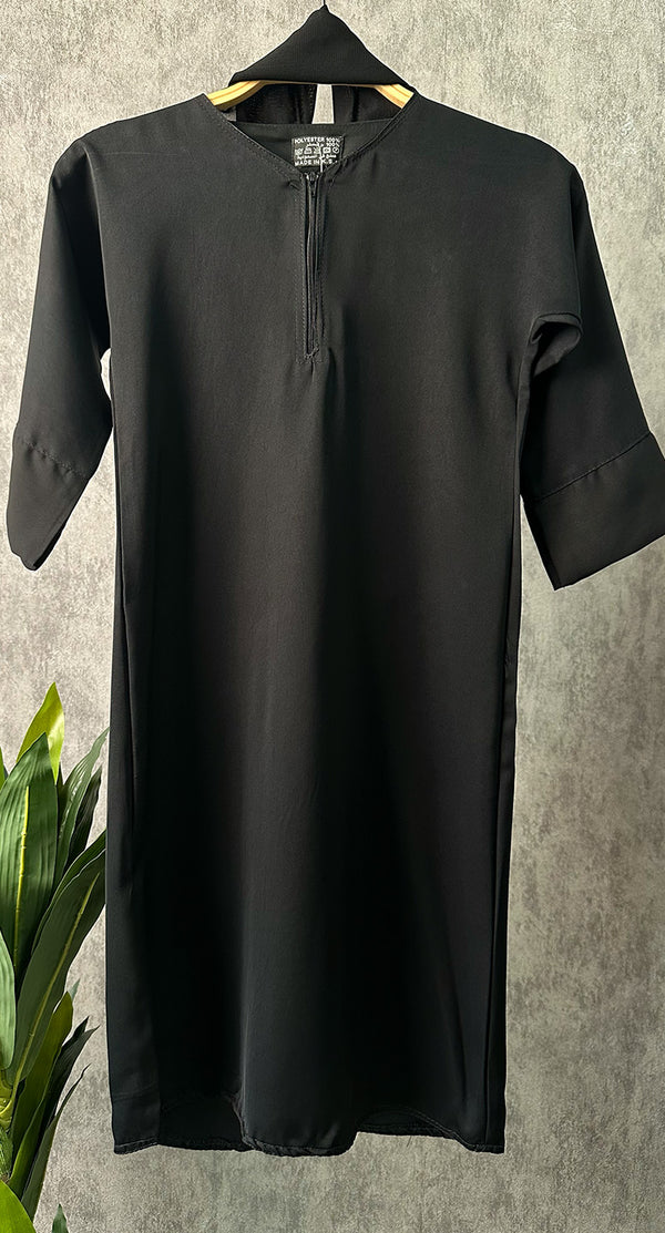 Classic Girls Plain Black Abaya - Amiiraa