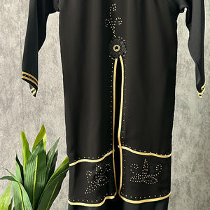 Girls Layered Black Abaya - Amiiraa