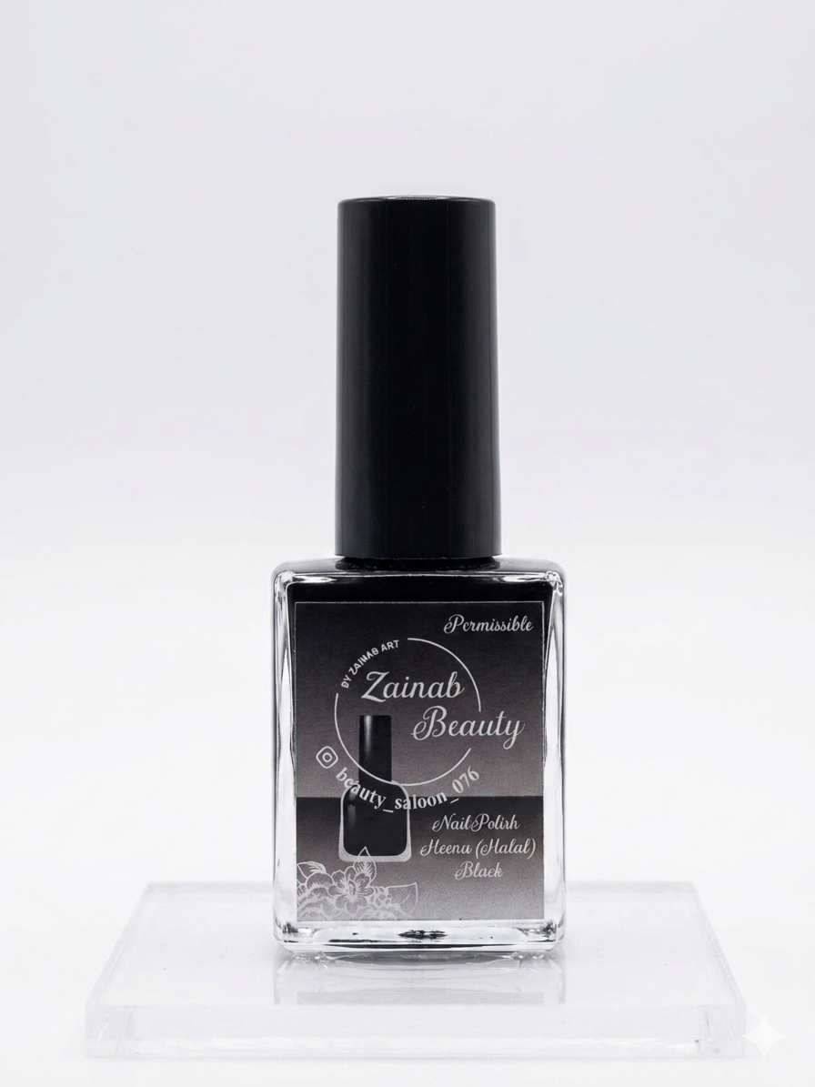 Black Zainab Beauty Permissible Henna Nail Polish