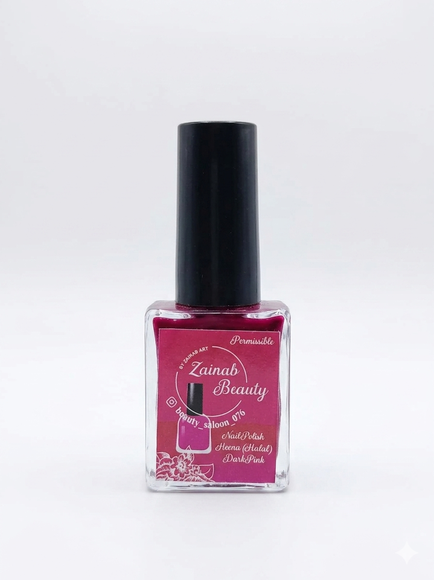 Dark Pink Zainab Beauty Permissible Henna Nail Polish