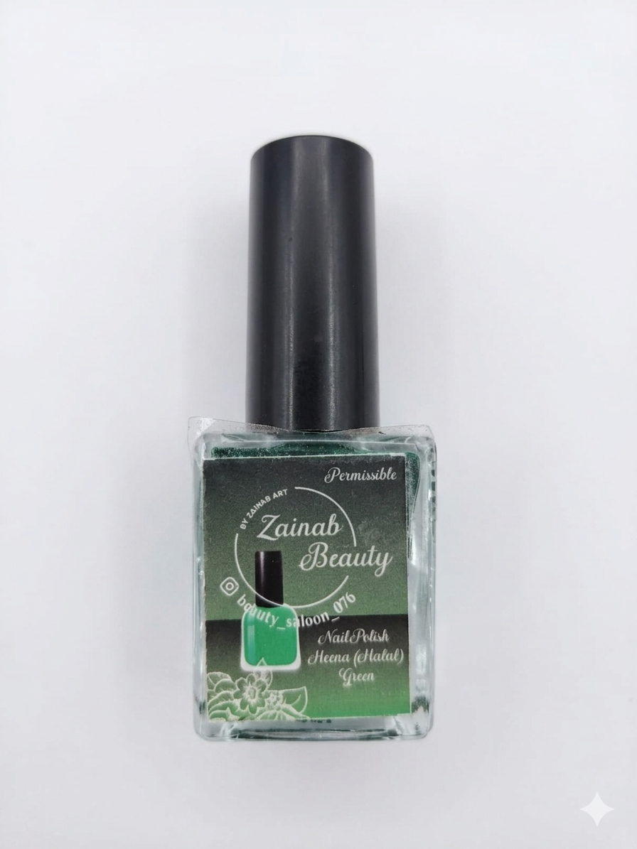 Green Zainab Beauty Permissible Henna Nail Polish