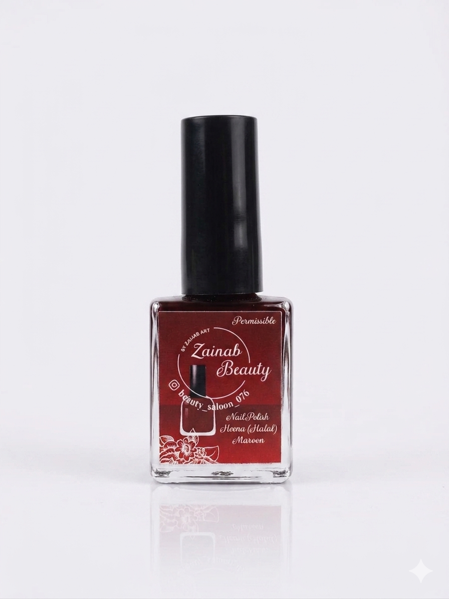 Maroon Zainab Beauty Permissible Henna Nail Polish