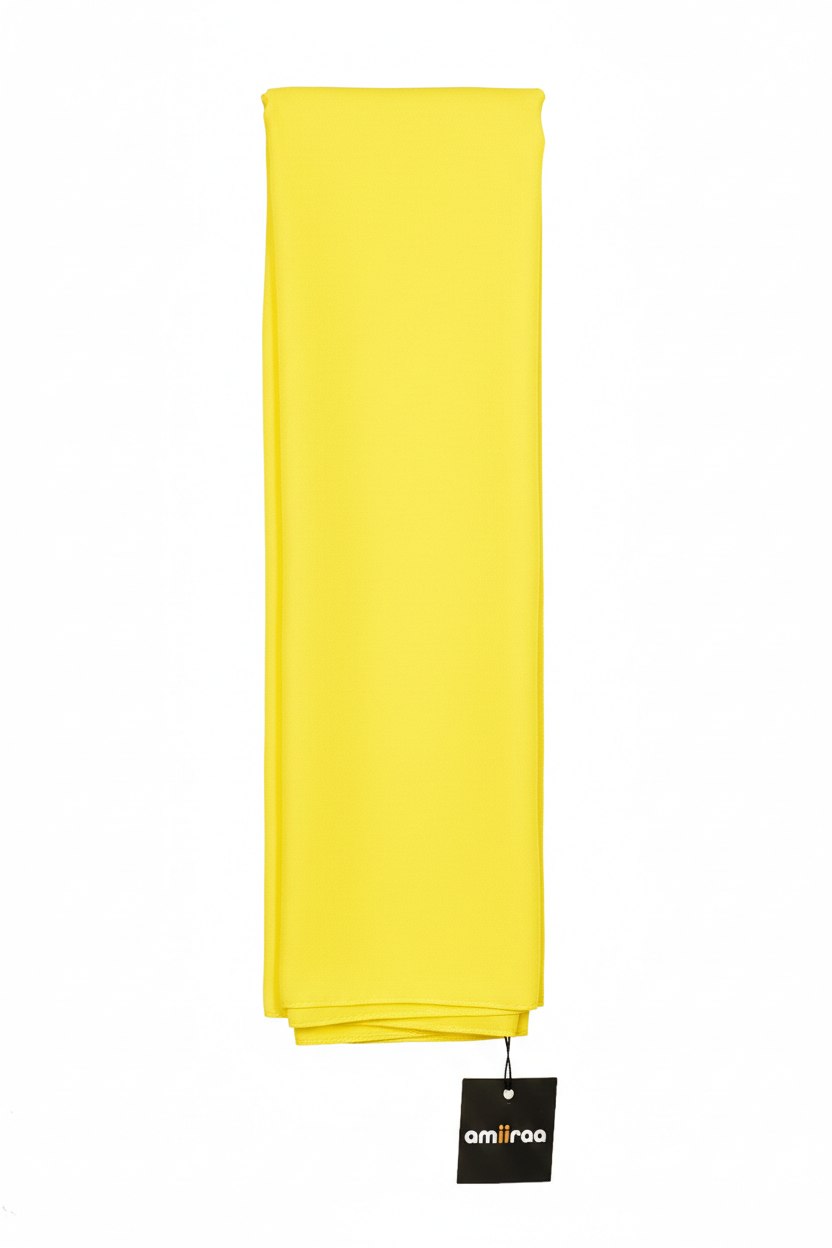 Aurora Yellow Lightweight Rectangular Chiffon Scarf for Women – Sheer Wrap