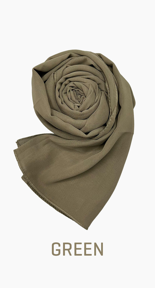 Georgette Long Lightweight Scarf - amiiraa - Amiiraa