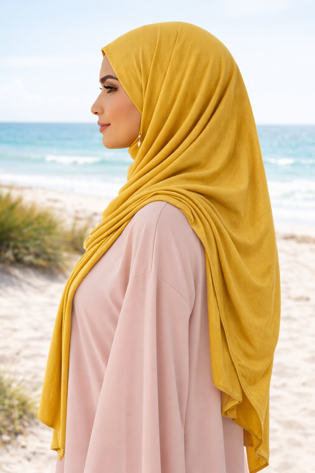 Honey Soft, stretchy cotton jersey scarf designed for comfortable everyday modest wear