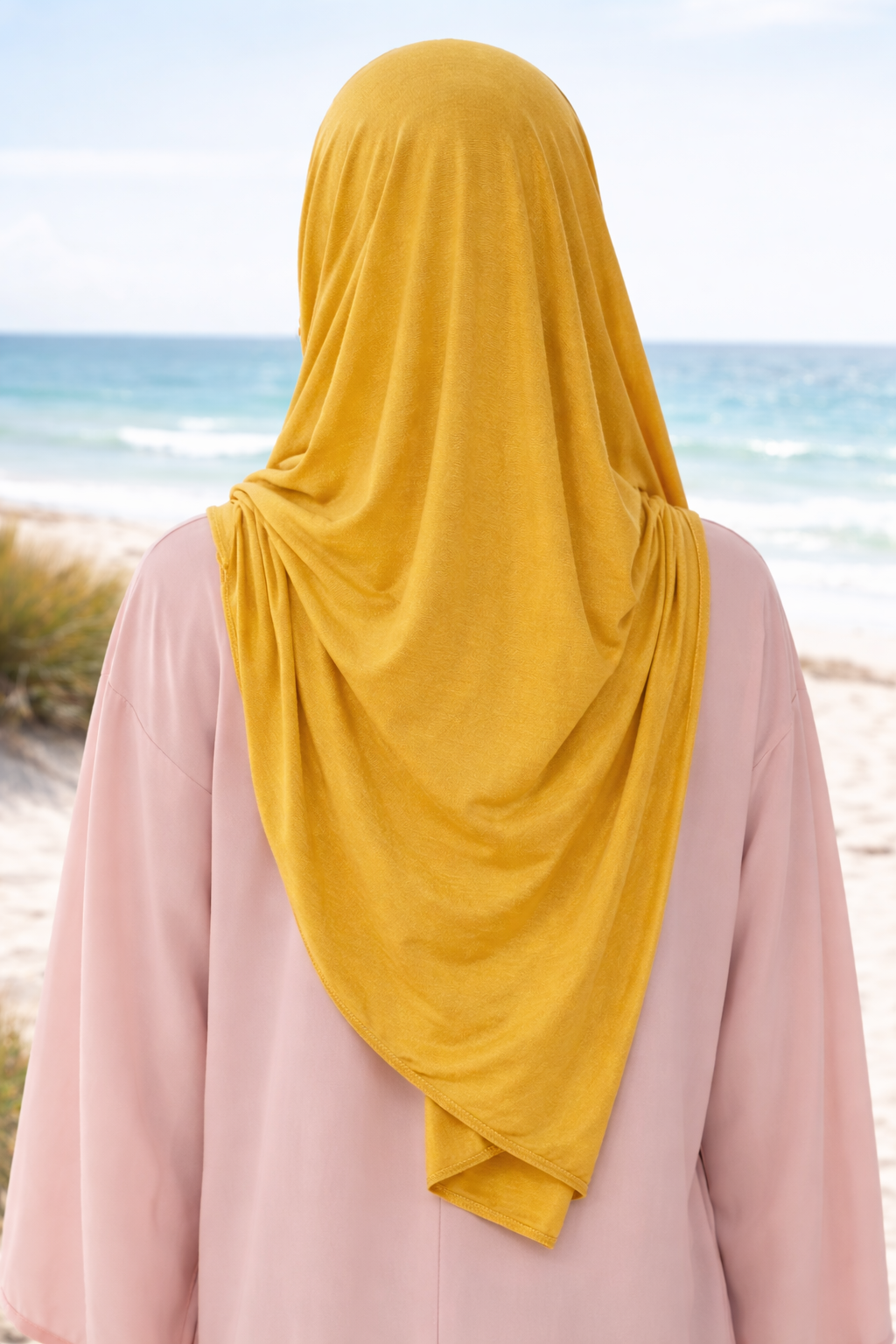 Honey Soft, stretchy cotton jersey scarf designed for comfortable everyday modest wear