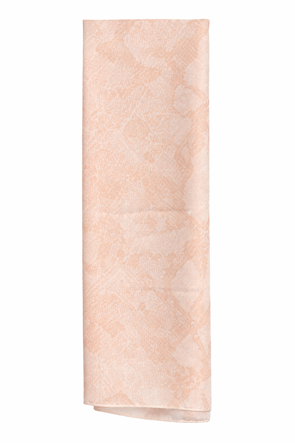 Beige Chiffon Rectangular Headscarf with Brown Snakeskin Print