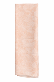 Beige Chiffon Rectangular Headscarf with Brown Snakeskin Print