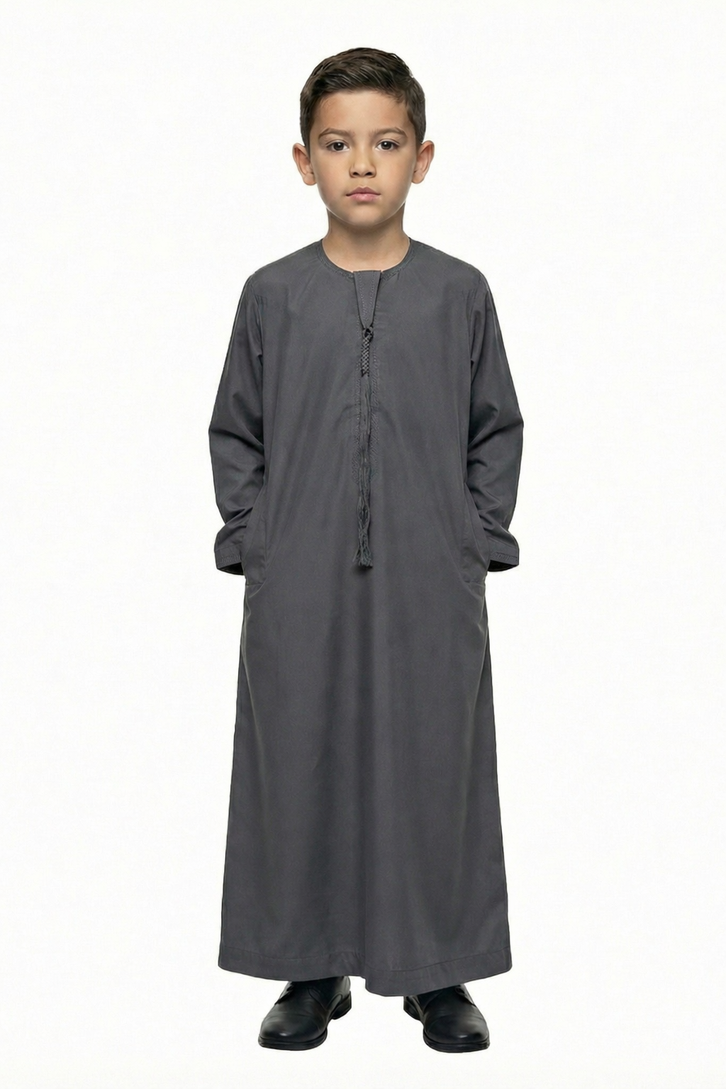 Thunderstorm Emirati Tassel Neck Thobe