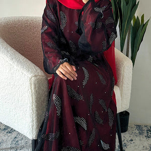 Lace Abaya ( Red-Pink-Blue-Yellow-Black ) - Amiiraa