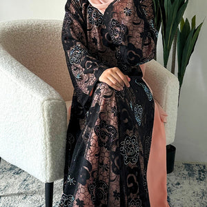 Lace Abaya ( Red-Pink-Blue-Yellow-Black ) - Amiiraa