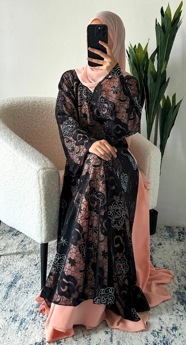 Lace Abaya ( Red-Pink-Blue-Yellow-Black ) - Amiiraa