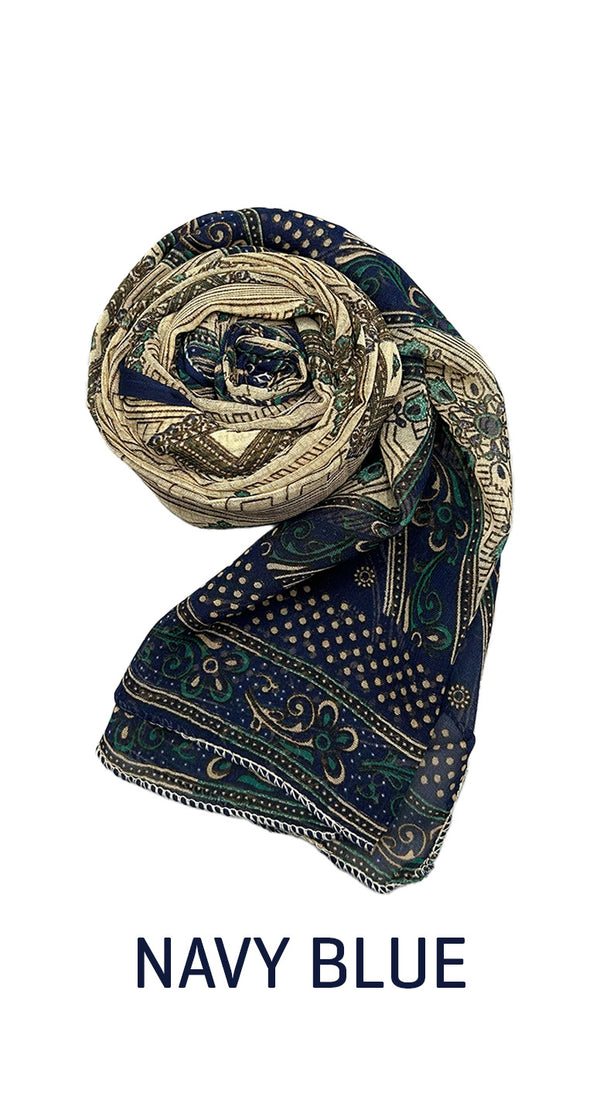 Long Patterned Scarf - amiiraa - Amiiraa