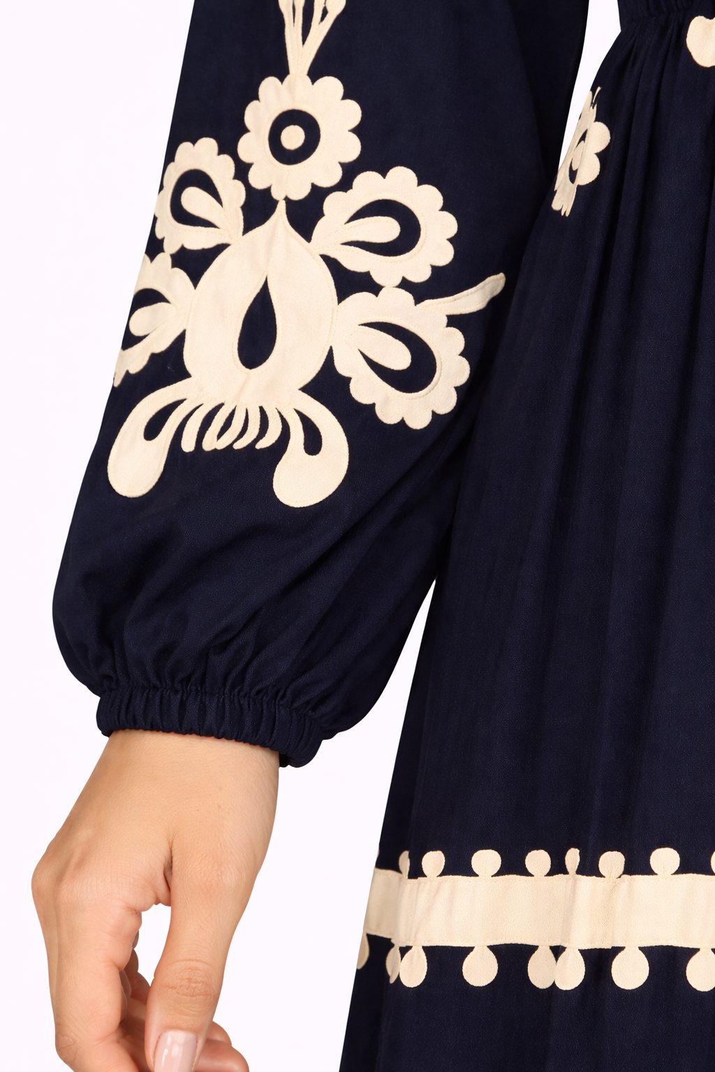 Pageant Blue & Cream Ethnic Pattern Printed Maxi Dress