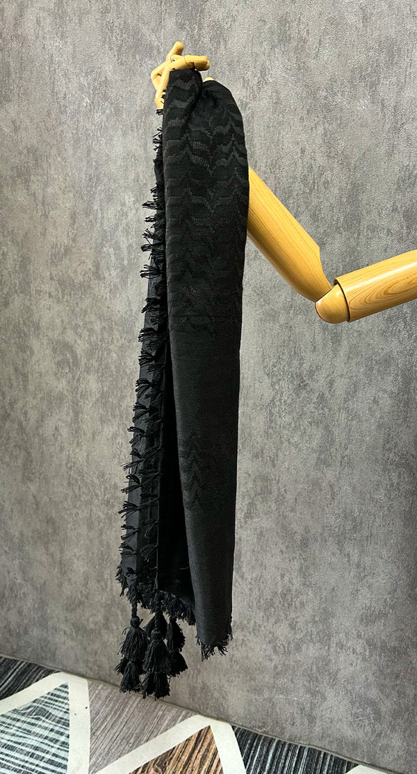 Traditional Palestine Keffiyah Scarves - Black - Amiiraa