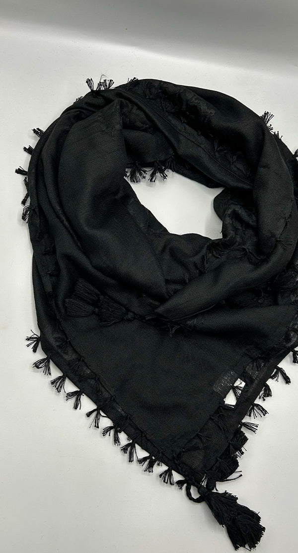 Traditional Palestine Keffiyah Scarves - Black - Amiiraa