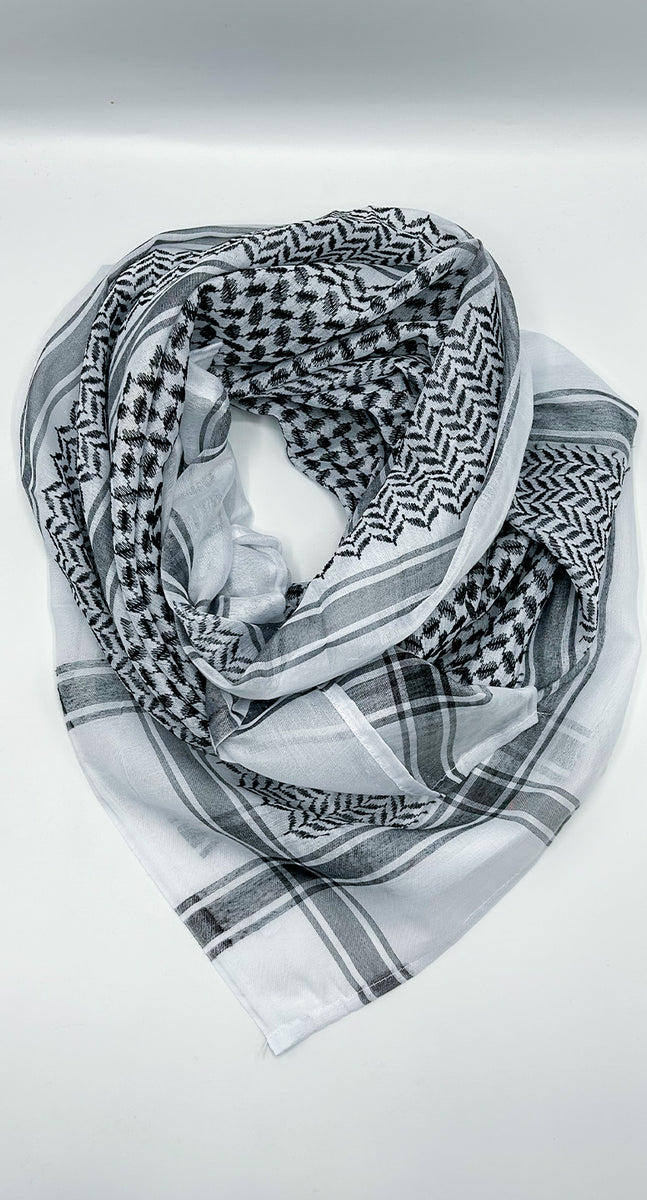 Traditional Palestine Keffiyah Scarves - Grey – amiiraa