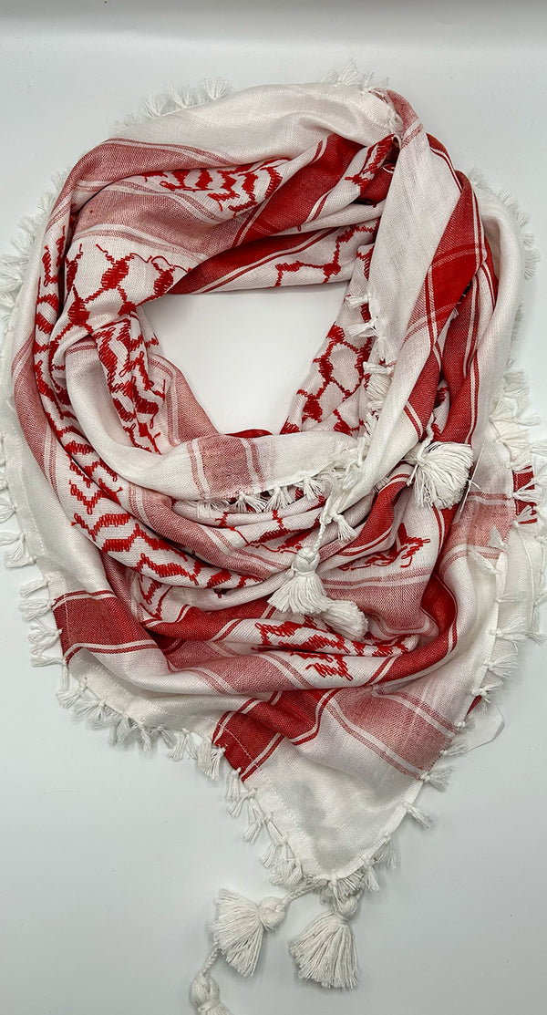 Traditional Palestine Keffiyah Scarves - Red - Amiiraa