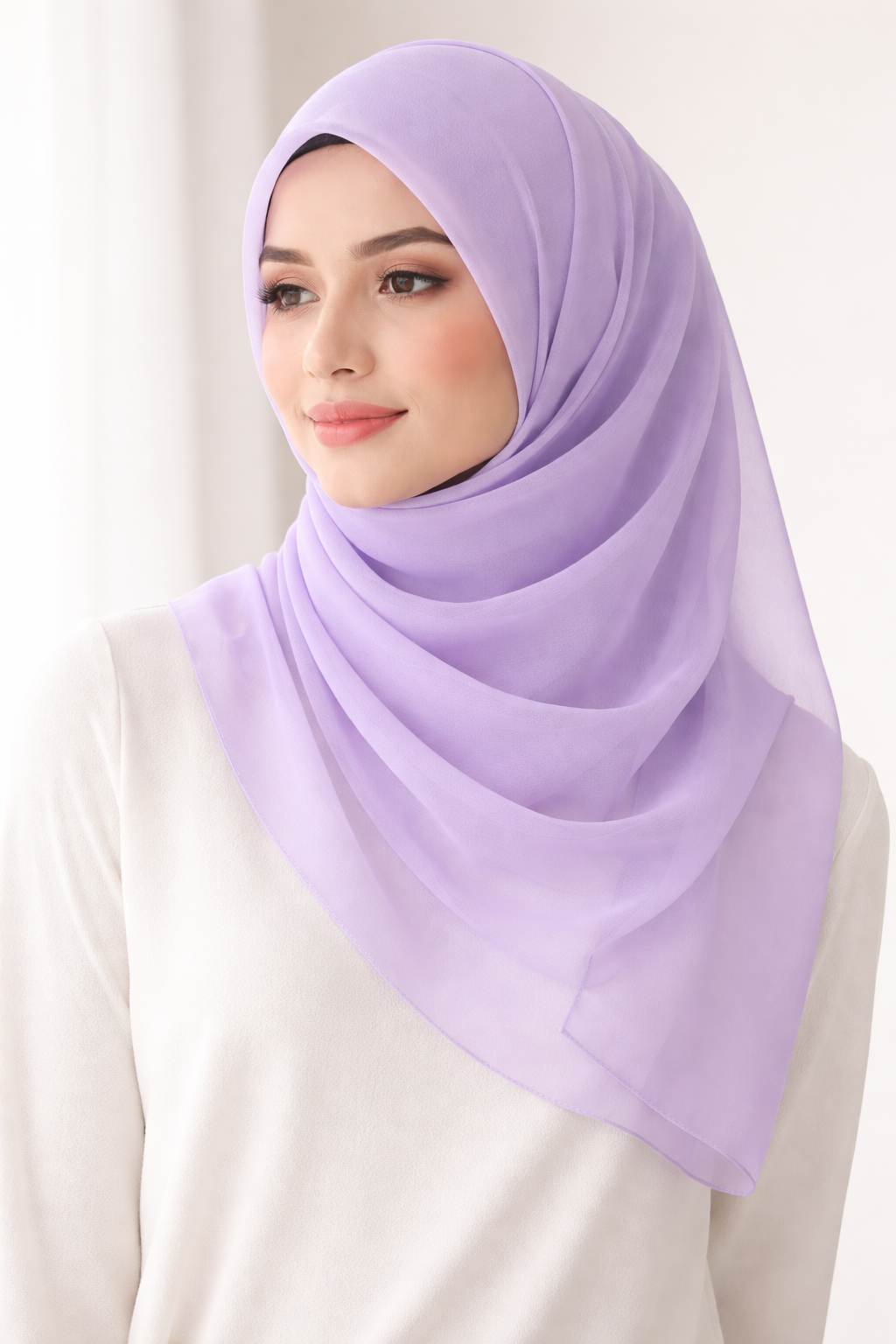 Raindrop Lightweight Rectangular Chiffon Scarf for Women – Sheer Wrap