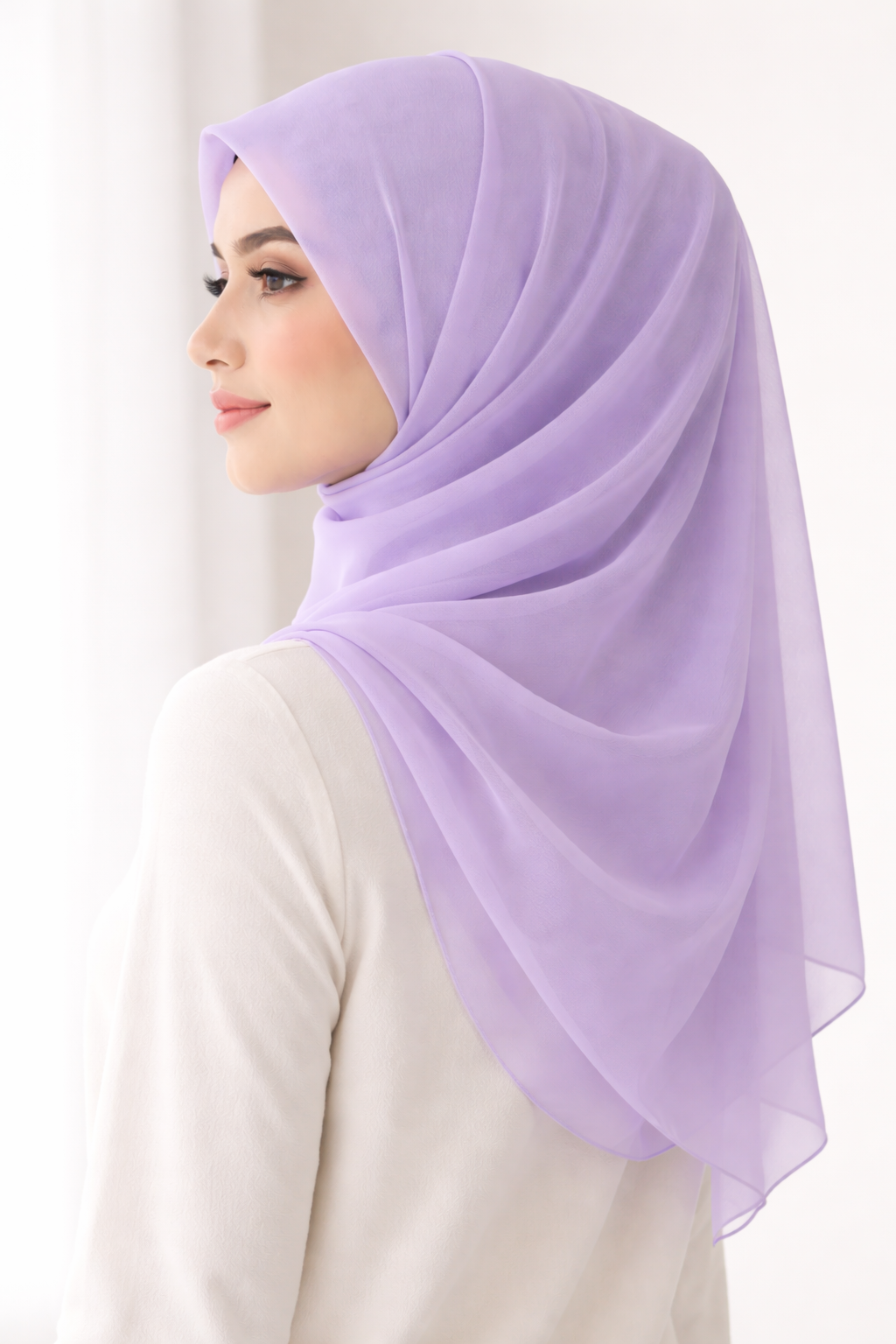 Raindrop Lightweight Rectangular Chiffon Scarf for Women – Sheer Wrap