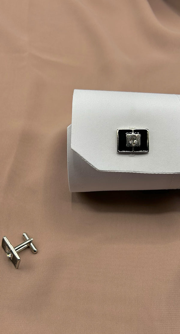 Shiny Square Centre, Stainless Steel Cufflinks - Amiiraa