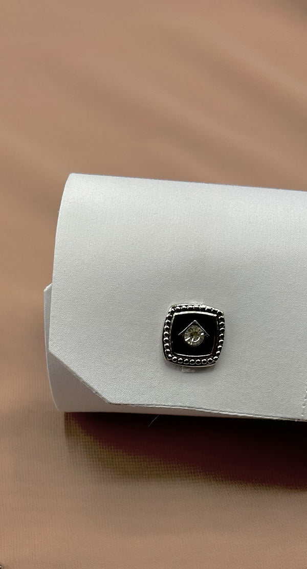 Square Black Stud, Stainless Steel Cufflinks - Amiiraa