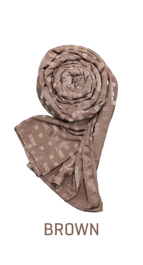 Stretch Long Scarf with “F” pattern - amiiraa - Amiiraa