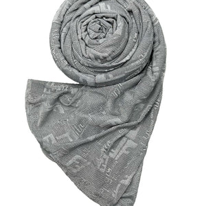 Stretch Long Scarf with “F” pattern - amiiraa - Amiiraa