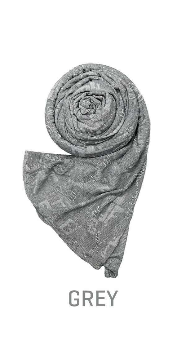 Stretch Long Scarf with “F” pattern - amiiraa - Amiiraa