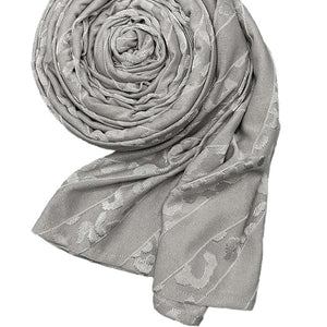 Stretch Long Scarf with stripes pattern - amiiraa - Amiiraa