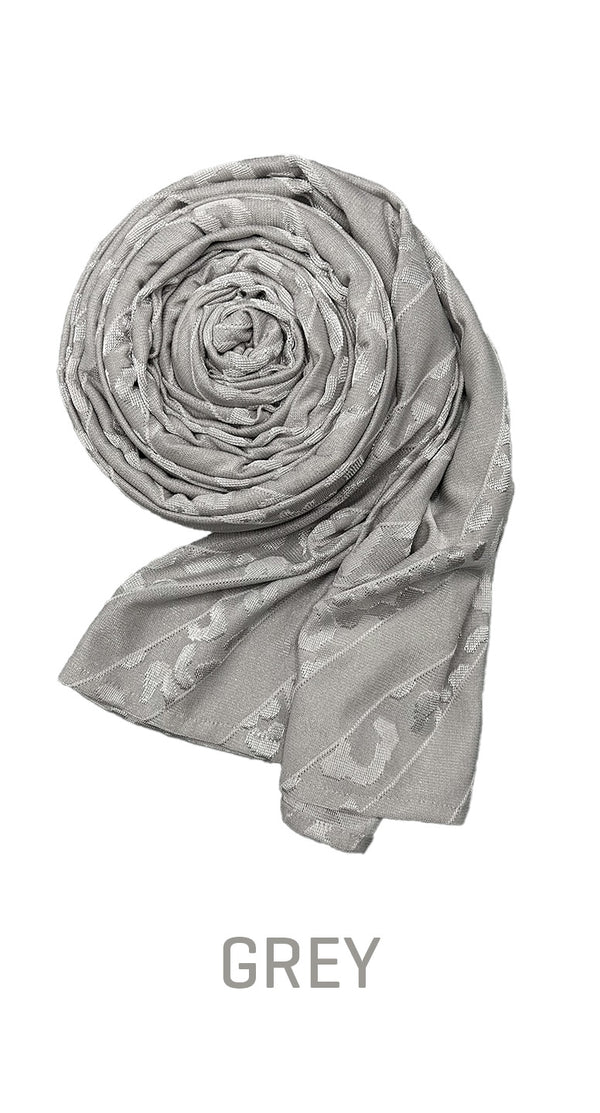 Stretch Long Scarf with stripes pattern - amiiraa - Amiiraa