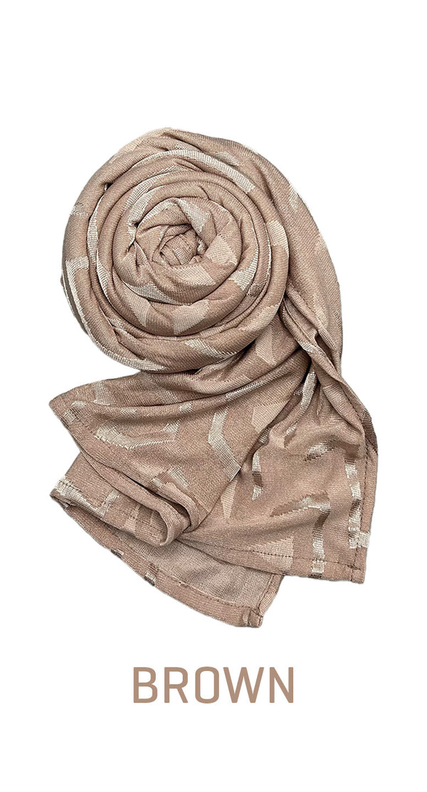 Stretch Long Scarf with triangular pattern - amiiraa - Amiiraa