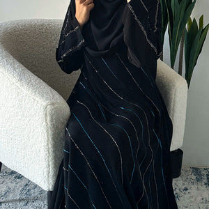 Umbrella Abaya Black & Blue - Amiiraa