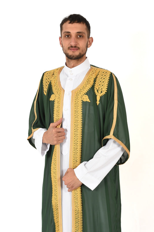 Mens Saudi Abaya Jubba - Green