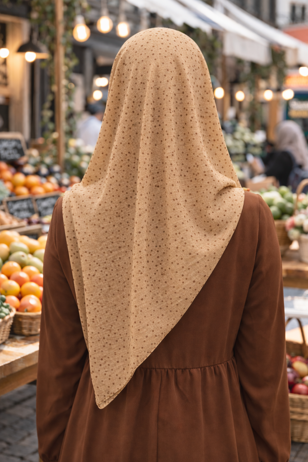 Affogat Chiffon Polka Dot Print Scarf for Modest Wear and Everyday Styling