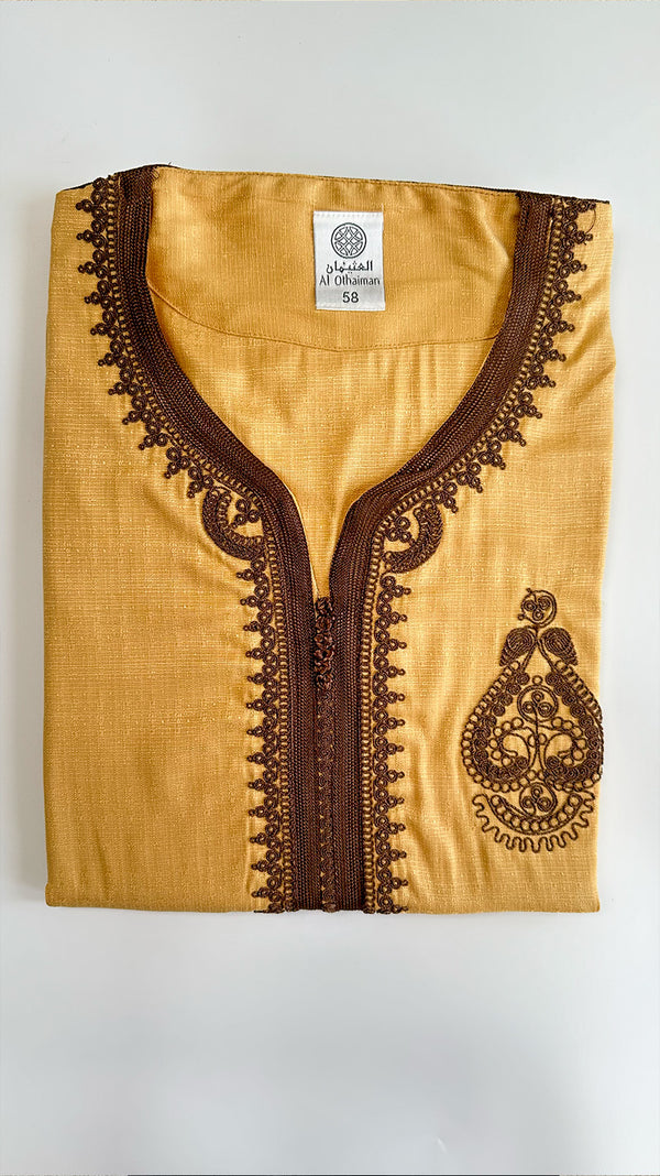 Al-Othaiman Embroidered Shorts Sleeve Thobe - Amiiraa