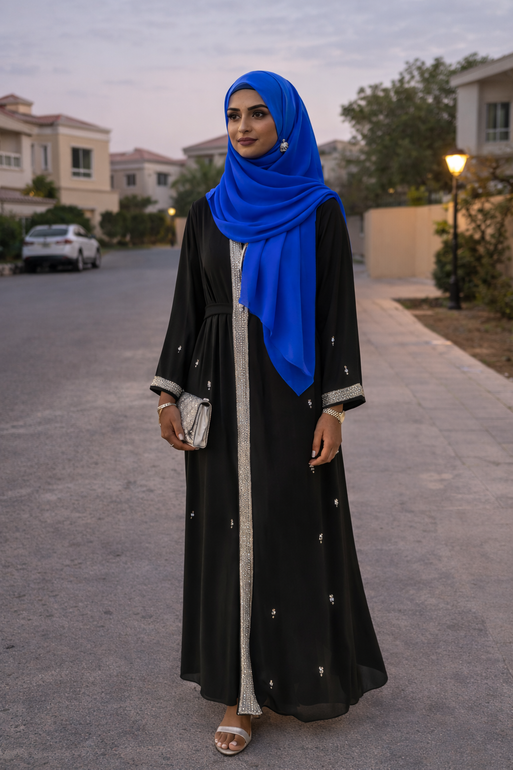 Amparo Blue Lightweight Rectangular Chiffon Scarf for Women – Sheer Wrap