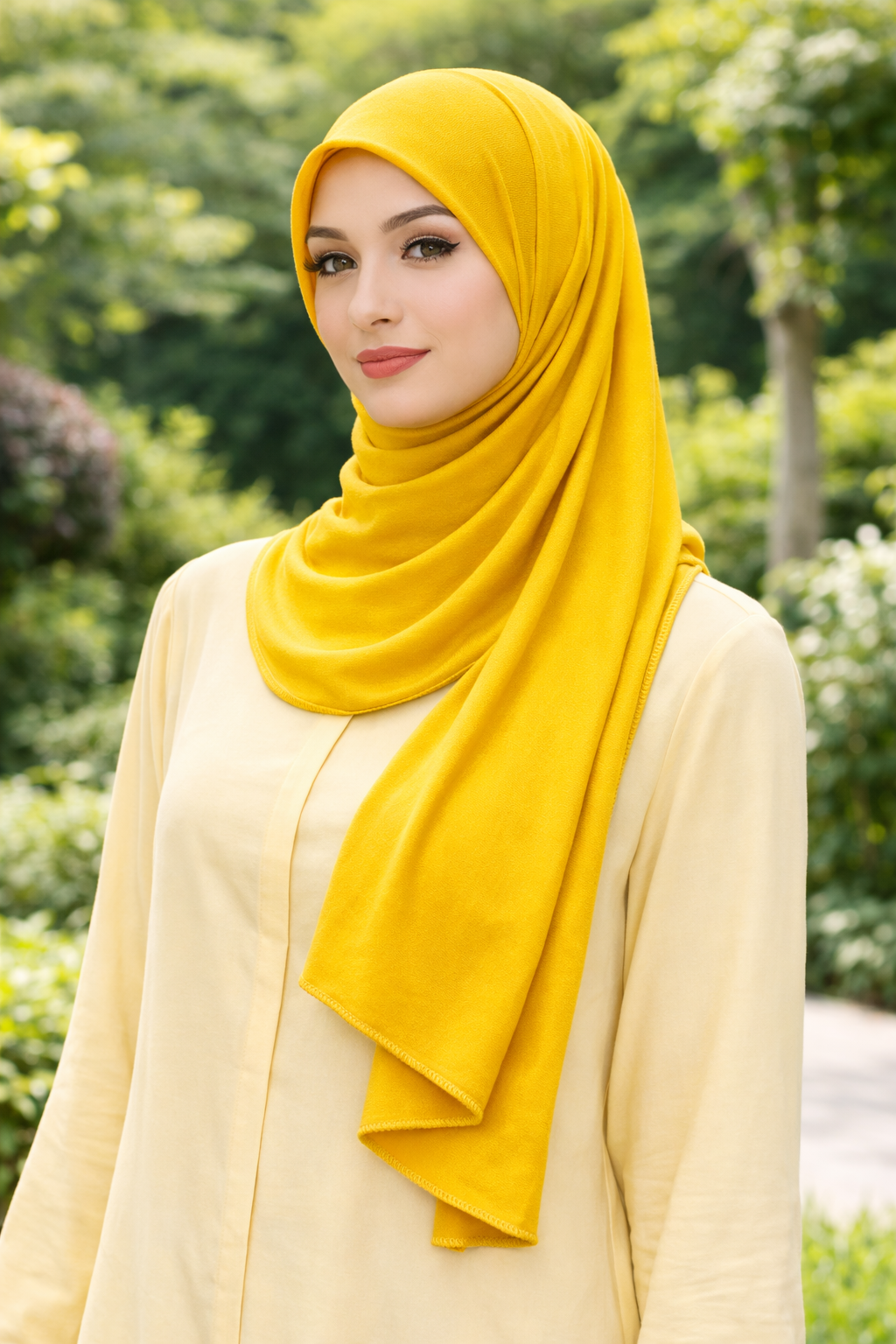 Bamboo Soft, stretchy cotton jersey scarf designed for comfortable everyday modest wear
