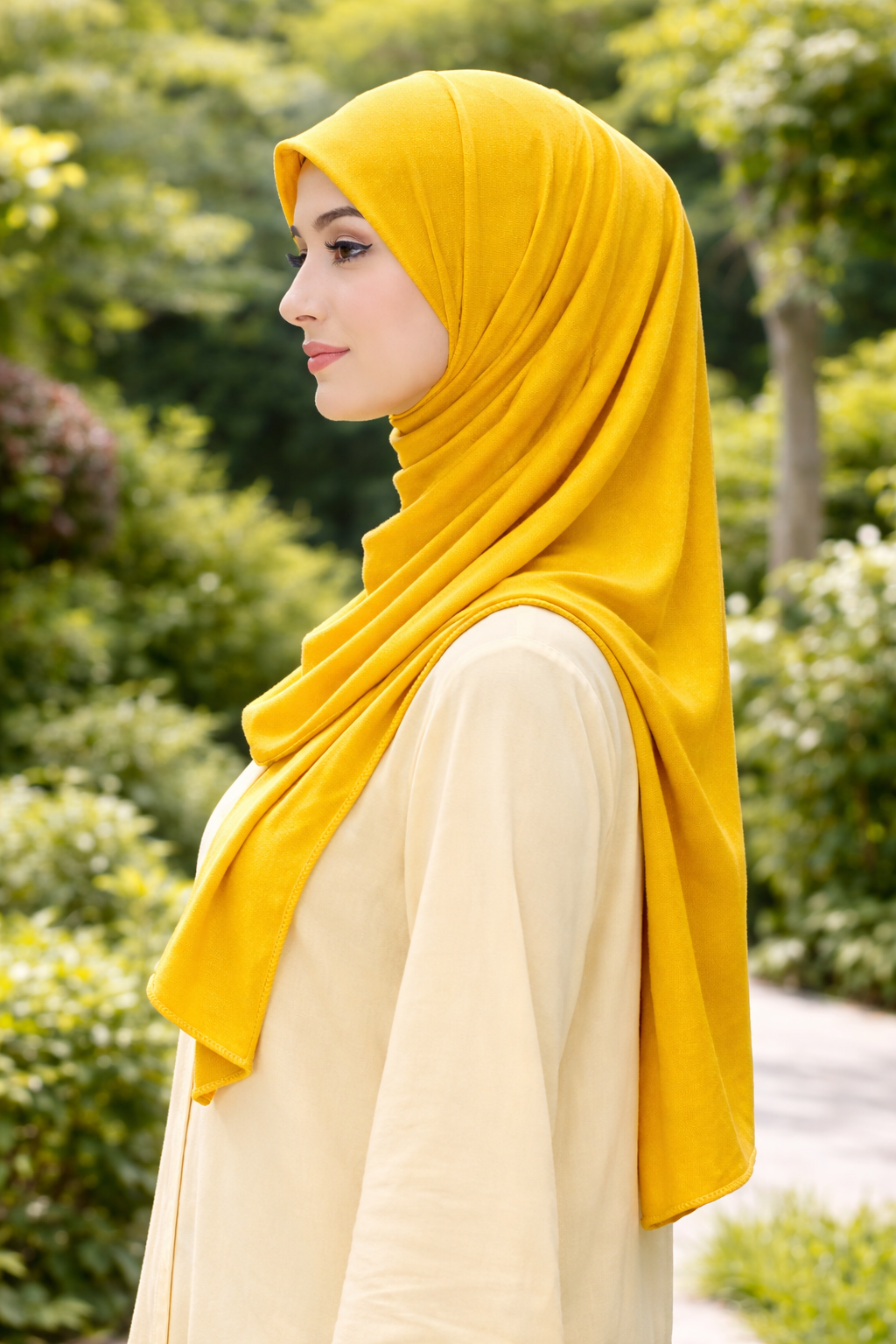Bamboo Soft, stretchy cotton jersey scarf designed for comfortable everyday modest wear
