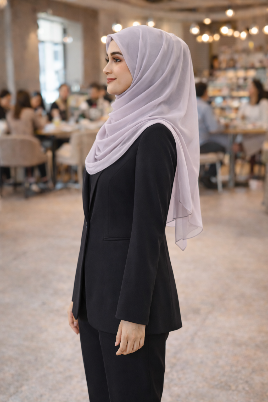 Belgain Block Lightweight Rectangular Chiffon Scarf for Women – Sheer Wrap