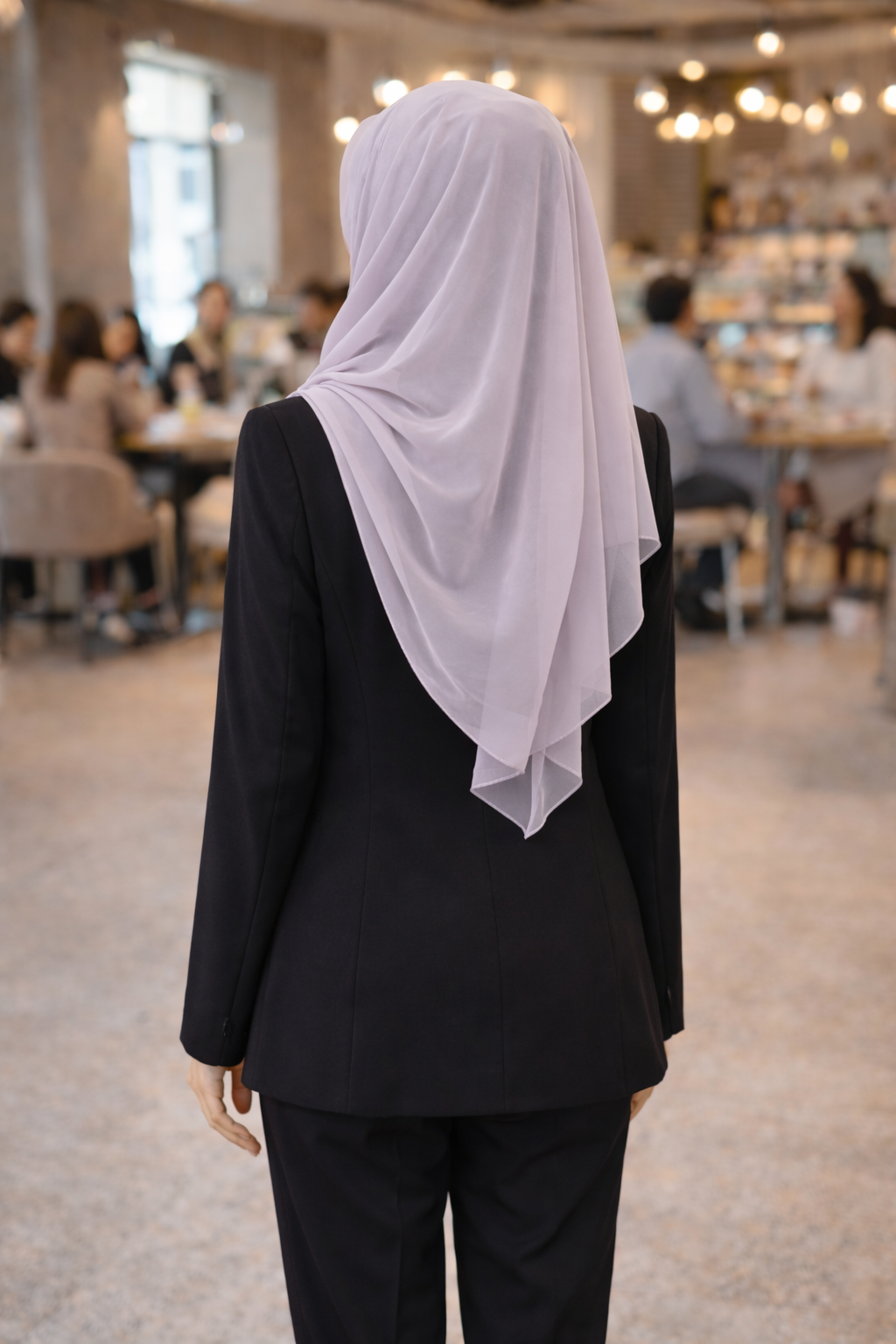 Belgain Block Lightweight Rectangular Chiffon Scarf for Women – Sheer Wrap