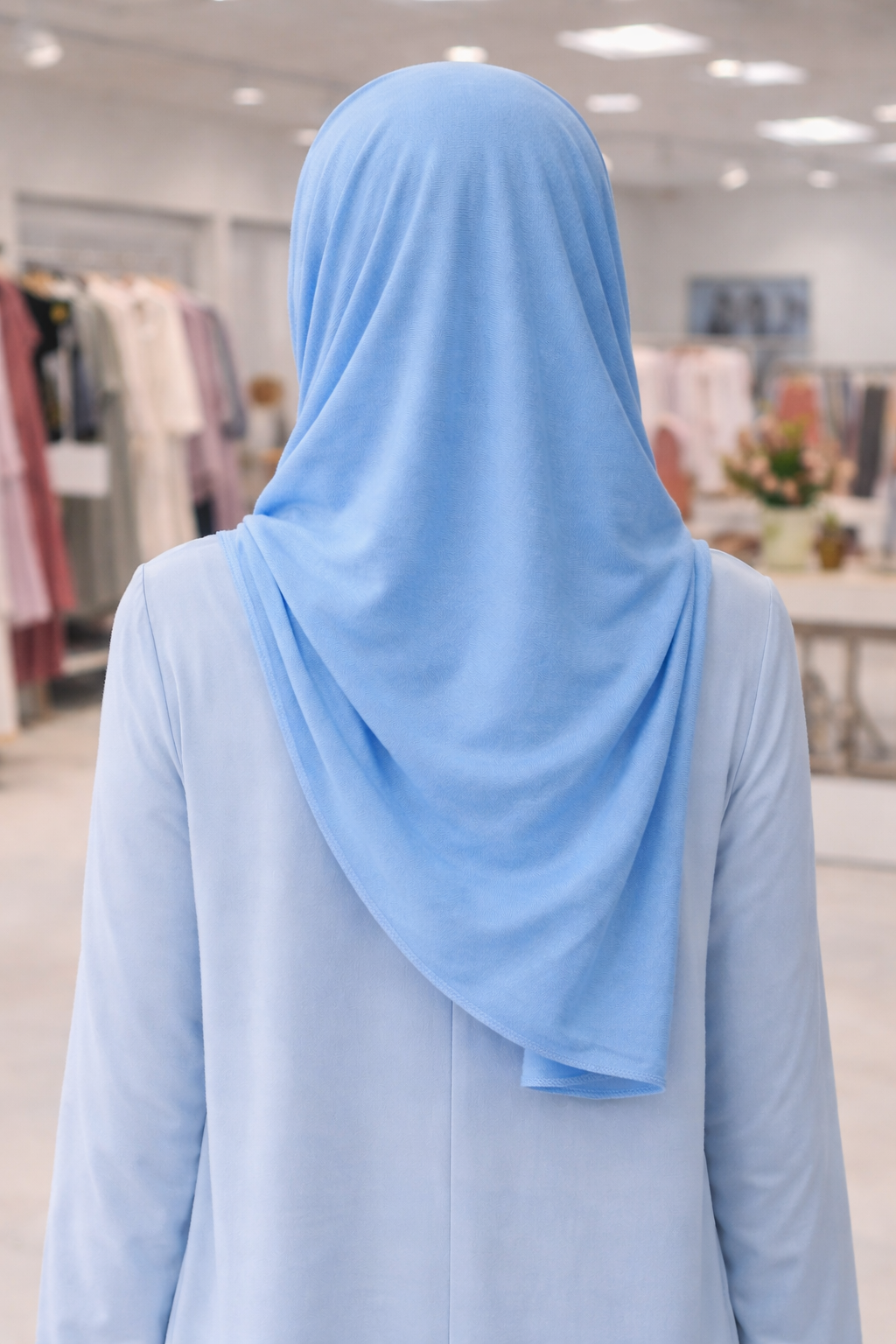 Blue Grotto Soft, stretchy cotton jersey scarf designed for comfortable everyday modest wear