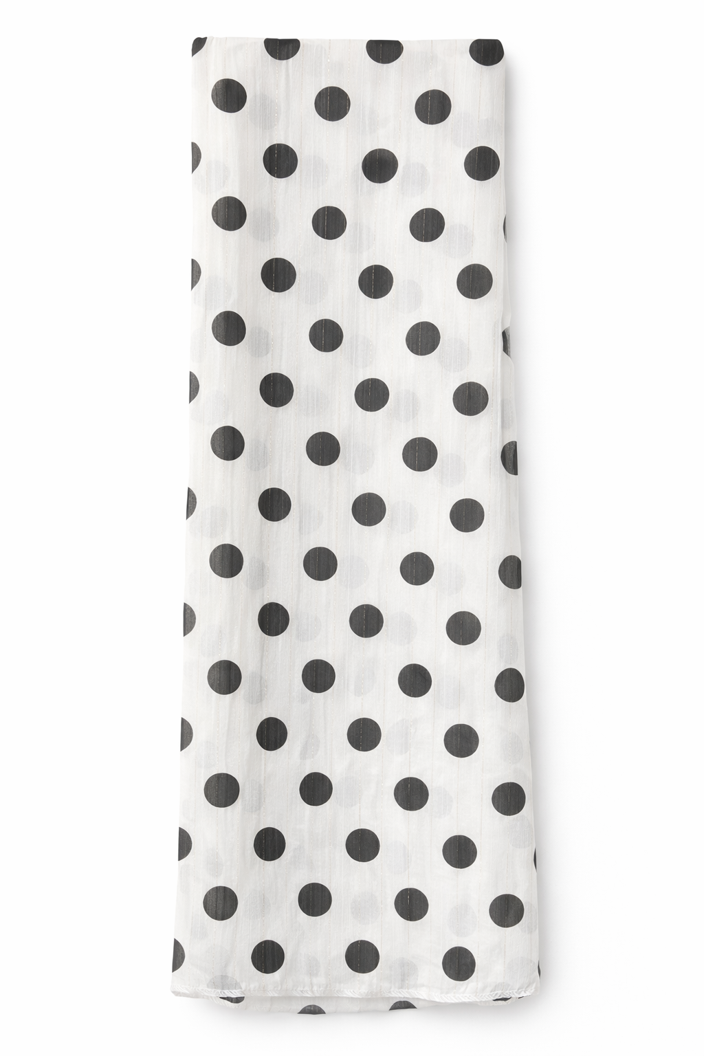 Lightweight Black Polka Dot Print Blue Flower Chiffon Scarf for Women
