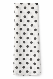 Lightweight Black Polka Dot Print Blue Flower Chiffon Scarf for Women