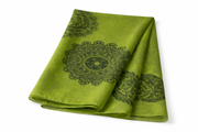 Green Rectangular Chiffon Modest Scarf with Dark Green Patterning