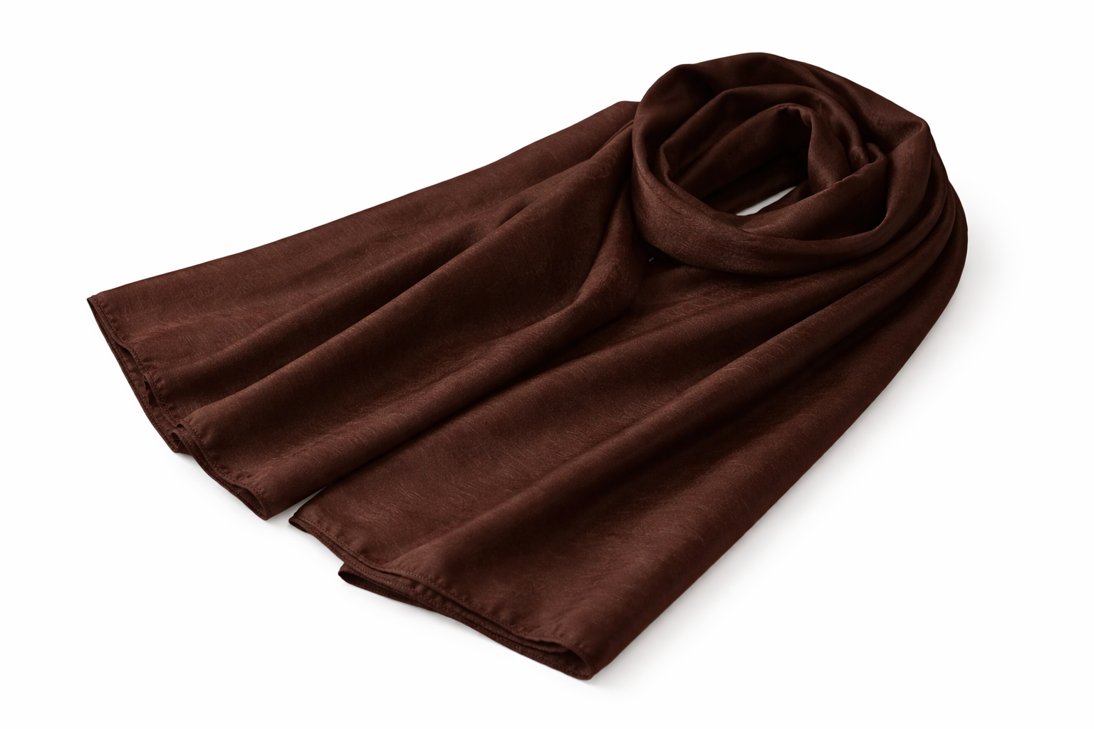 Chicory Coffee Soft Rectangular Satin scarf for Women