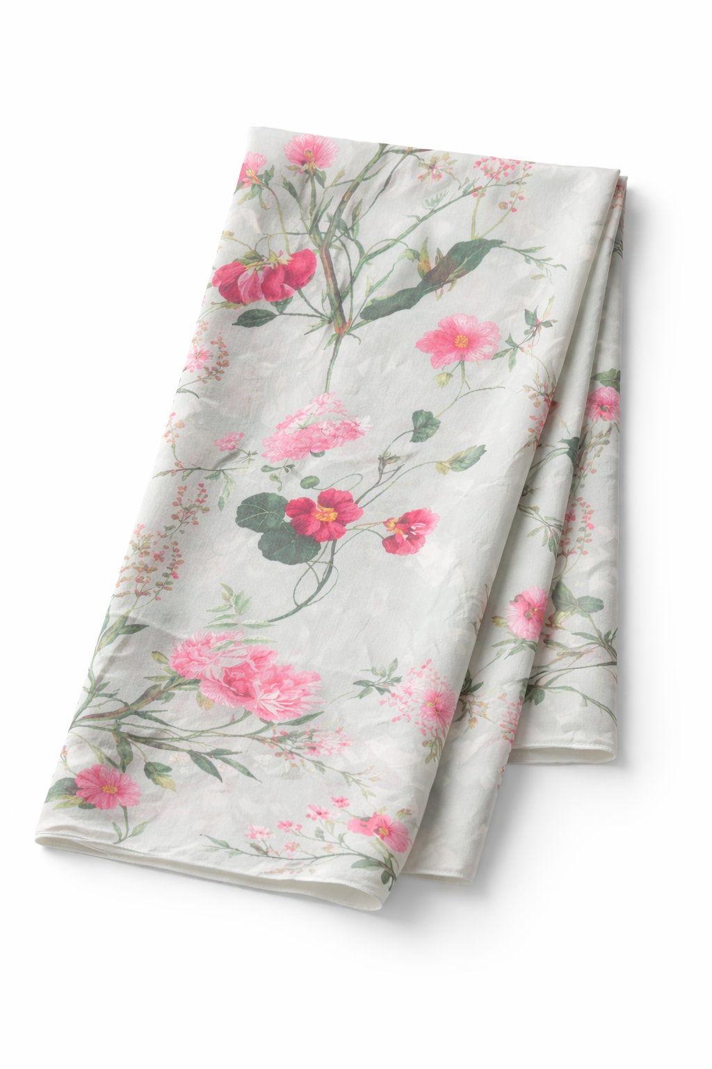 Cilantro Floral Print Rectangular Chiffon Scarf for Modest Everyday Wear